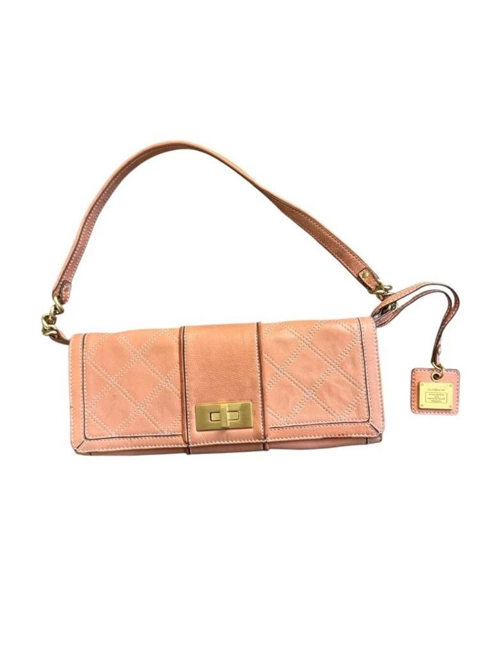 Liz Claiborne Pink Leather Shoulder Bag Convertible Clutch